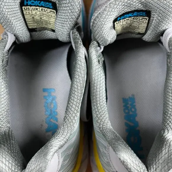 Hoka One One Clifton 5 Running Shoe Womens Sz 7.5 Cushioned Vapor Blue Iron Gray - Picture 10 of 16